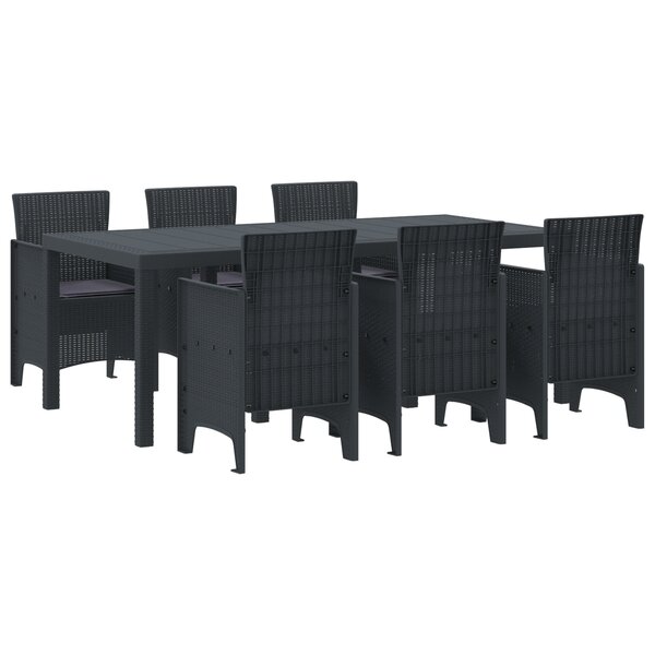 vidaXL Ensemble de salle à manger de jardin 7 Pièces Anthracite