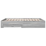 vidaXL Cadre de lit avec tiroirs sans matelas sonoma gris 150x200 cm