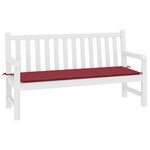 vidaXL Coussin de banc de jardin rouge bordeaux 200x50x4 cm