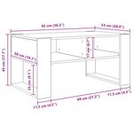 vidaXL Table basse Chêne fumé 92 x 53 x 45 cm Bois d'ingénierie