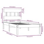 vidaXL Cadre de lit Bois massif 90x200 cm