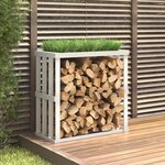 vidaXL Porte-bûches d’extérieur Blanc 108x52x106 cm Bois massif de pin