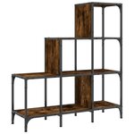 vidaXL Bibliothèque chêne fumé 92x30x102 cm bois d'ingénierie et métal