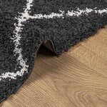 vidaXL Tapis shaggy à poils longs moderne noir et crème 80x200 cm