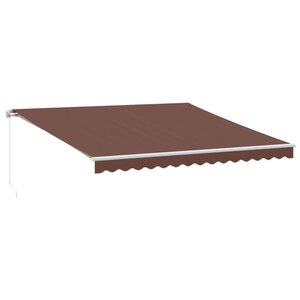 vidaXL Auvent manuel rétractable avec LED marron 400x300 cm