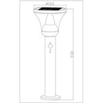 Lampadaire solaire très éclairant - Inox avec détecteur - 93 cm - 1000 Lumens