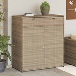 vidaXL Armoire de rangement jardin beige 105x55x113 cm résine tressée