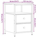 vidaXL Tables de chevet 2 Pièces chêne artisanal bois d'ingénierie