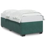 vidaXL Cadre de lit Vert foncé 90x200 cm Velours