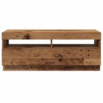 vidaXL Meuble TV avec lumières LED vieux bois bois d'ingénierie