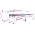 vidaXL Lit de jour avec gigogne et matelas gris clair 90x200 cm tissu