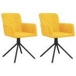 vidaXL Chaises pivotantes à manger lot de 2 Jaune Velours