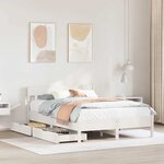 vidaXL Cadre de lit sans matelas blanc 120x200 cm bois de pin massif