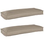vidaXL Set de coussins de palette 2 Pièces Taupe 100 x 40 x 8 cm