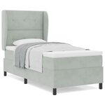 vidaXL Lit à ressorts avec matelas Gris clair 100 x 200 cm Velours