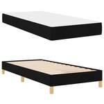 vidaXL Lit à ressorts avec matelas Noir 100 x 200 cm tissu