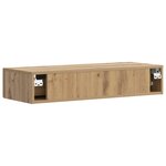 vidaXL Table d'appoint murale Chêne artisanal 87 5 x 34 5 x 17 cm