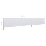 vidaXL Paravent 5 panneaux Tissu 600 x 160 cm Blanc sable