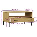 vidaXL Table basse avec pieds en métal Marron 85x50x45 cm Bois OSLO