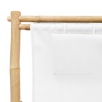 vidaXL Chaise de terrasse Bambou et toile Blanc crème