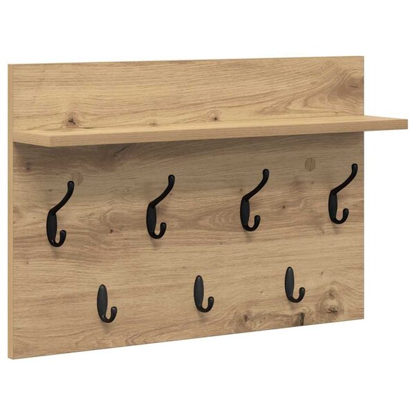vidaXL Porte-manteau mural chêne artisanal 60 x 40 x 12 cm