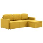 vidaXL Canapé-lit modulaire 3 places Jaune Tissu