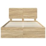 vidaXL Cadre de lit avec tête de lit Sonoma 140 x 190 cm Pin massif