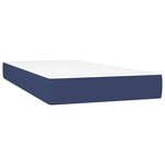vidaXL Sommier à lattes de lit matelas et LED Bleu 90x200 cm Tissu