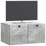 vidaXL Meuble TV mural Gris béton 59 5 x 41 x 30 cm Bois d'ingénierie