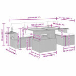 vidaXL Salon de jardin 6 Pièces avec coussins noir résine tressée