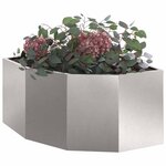 vidaXL Jardinière d'Angle Argent 60 x 60 x 35 cm Acier inoxydable