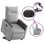 vidaXL Fauteuil inclinable électrique gris nuage tissu