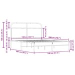vidaXL Cadre de lit sans matelas 140x200 cm chêne fumé bois ingénierie
