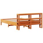 vidaXL Cadre de lit sans matelas cire marron 135x190cm bois pin massif