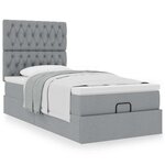 vidaXL Cadre de lit ottoman et matelas gris clair 90x190 cm tissu