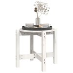 vidaXL Table basse Blanc Ø 52 5x45 cm Bois massif de pin