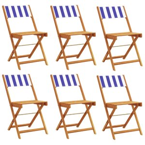 vidaXL Chaises de jardin pliantes lot de 6 tissu et bois massif