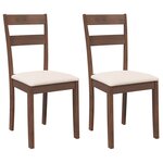 vidaXL Chaises à manger coussins 2 Pièces marron bois massif caoutchouc