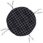 vidaXL Coussin rond motif à carreaux noir Ø 60 x11 cm tissu oxford