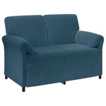 vidaXL Sofa 2 places Bleu 138 x 83 x 95 cm Velours
