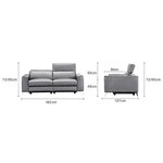 Canapé 2 places relax électriques - Cuir de vachette et simili gris - Contemporain - EDISON