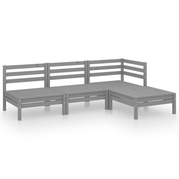 Salon de jardin meuble d'extérieur ensemble de mobilier 4 pièces bois de pin massif gris 02_0016240