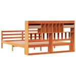 vidaXL Lit bibliothèque sans matelas cire marron 180x200 cm pin massif