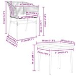 vidaXL Ensemble à manger jardin coussins 5Pièces marron poly rotin verre