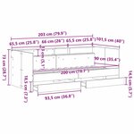 vidaXL Cadre de lit de jour avec tiroirs Bois ancien 90 x 200 cm
