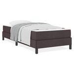 vidaXL Lit à ressorts avec matelas Marron foncé 80 x 200 cm tissu