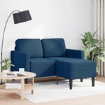 vidaXL Canapé 2 places avec méridienne en L bleu 125 cm tissu