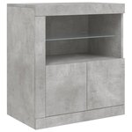 vidaXL Buffet avec lumières LED gris béton 162x37x67 cm