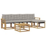 vidaXL Ensemble de canapés d'extérieur 6 pc Blanc et gris clair