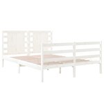 vidaXL Cadre de lit Blanc Bois de pin massif 120x190 cm Petit double
